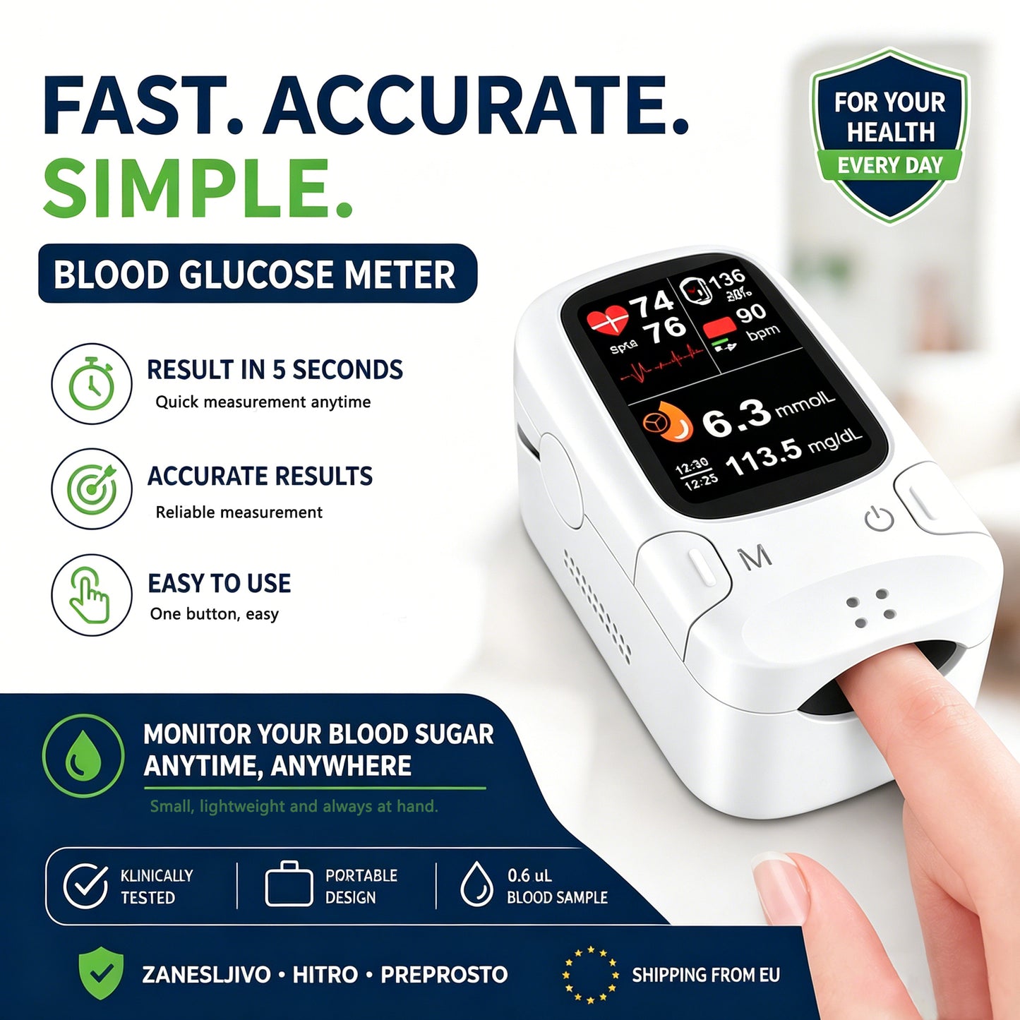 【11-in-1】Omron Non-Invasive Smart Blood Glucose Meter — Smart Health Check