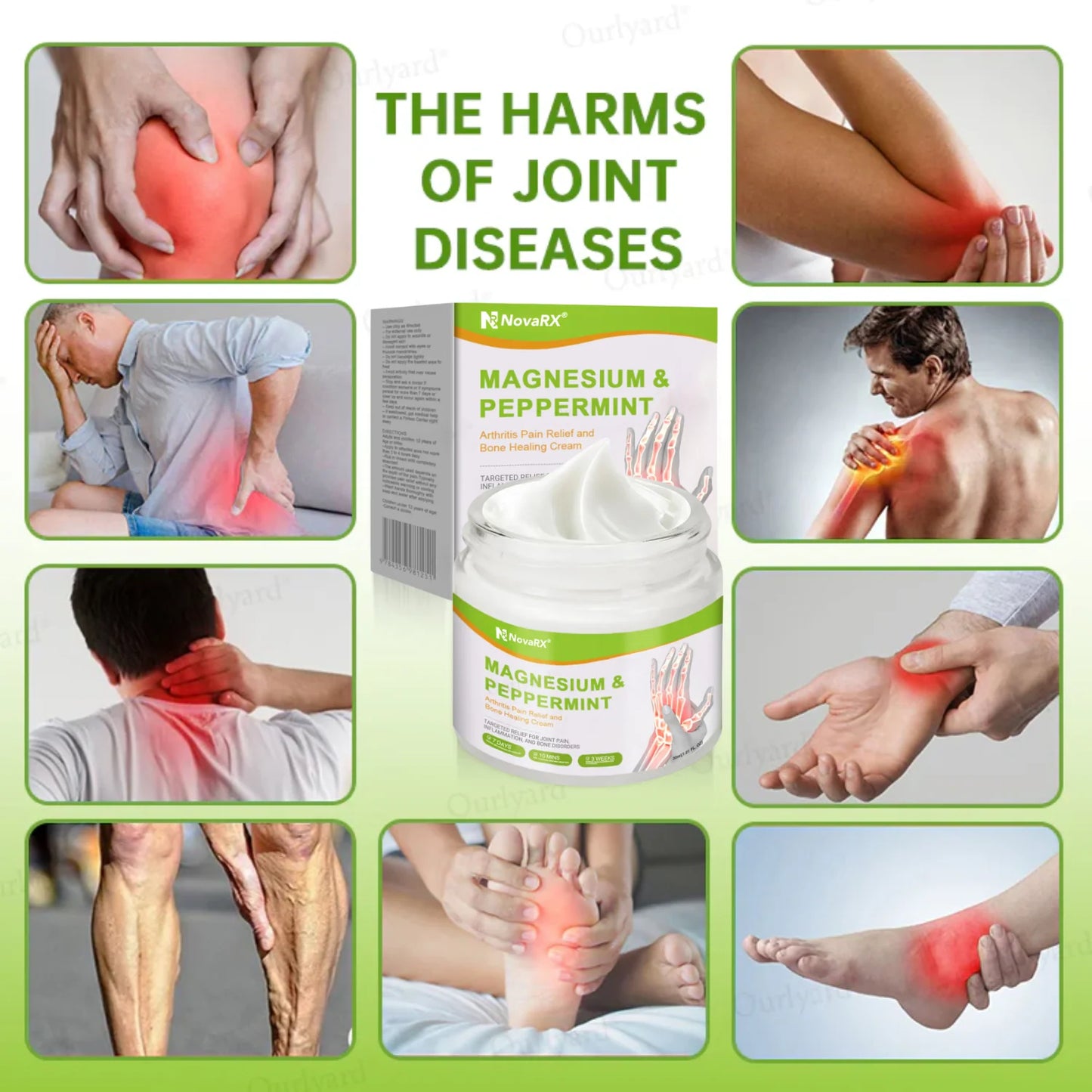 NovaRX® Magnesium & Peppermint Arthritis Pain Relief and Bone Healing Cream