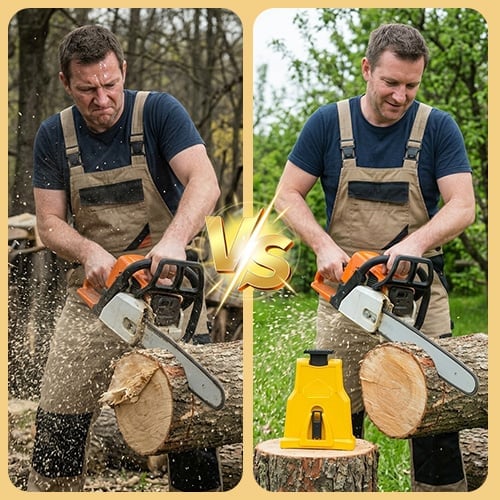 The portable chainsaw sharpening kit restores dull chains to sharpness and rapid cutting performance in seconds.
