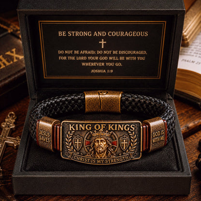 King of Kings Faith Bracelet – Adjustable Christian Wristband Gift